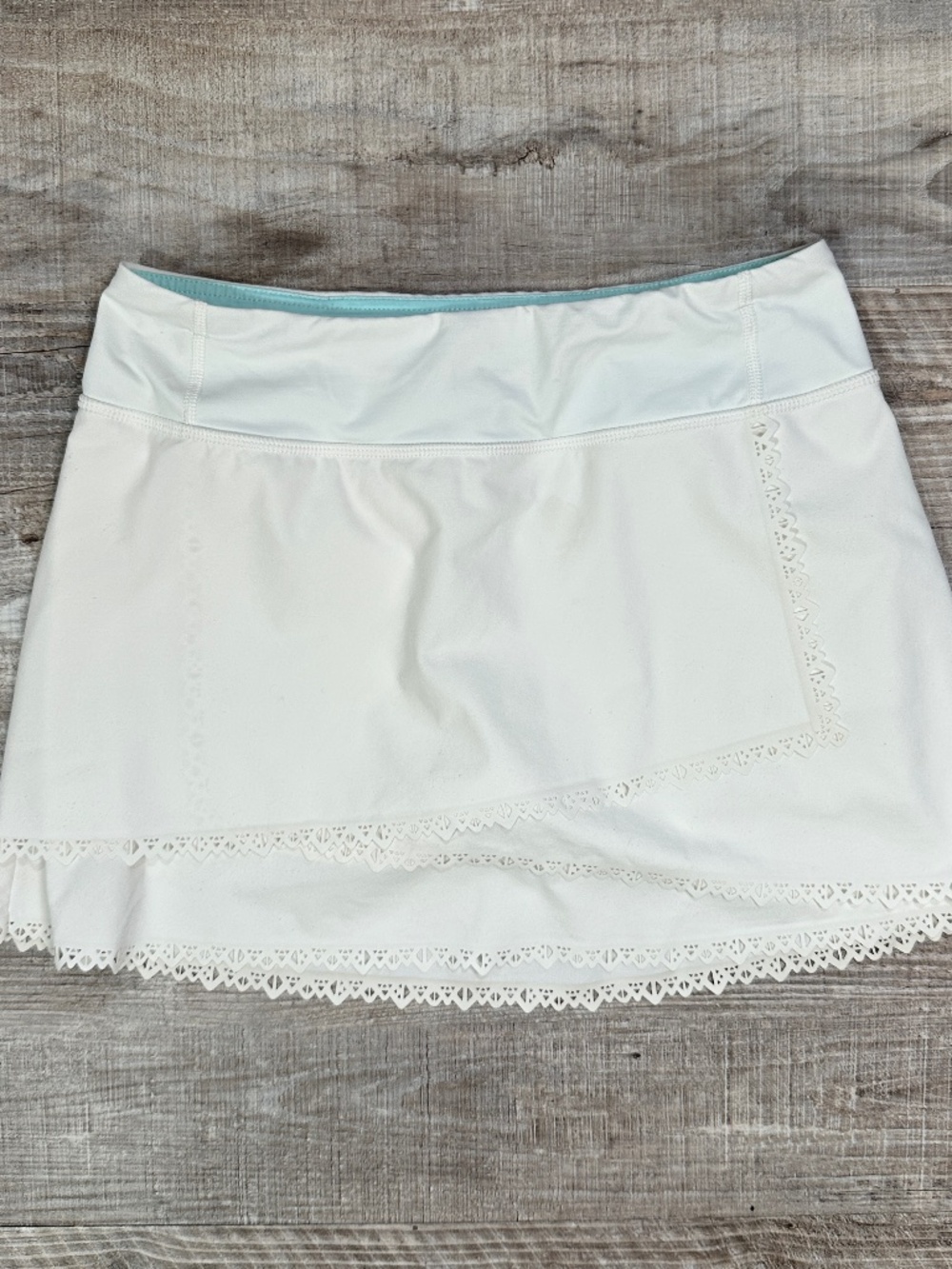 Ivivva By Lululemon Tennis Skort Lazer Cut Lace Trim White Size 14